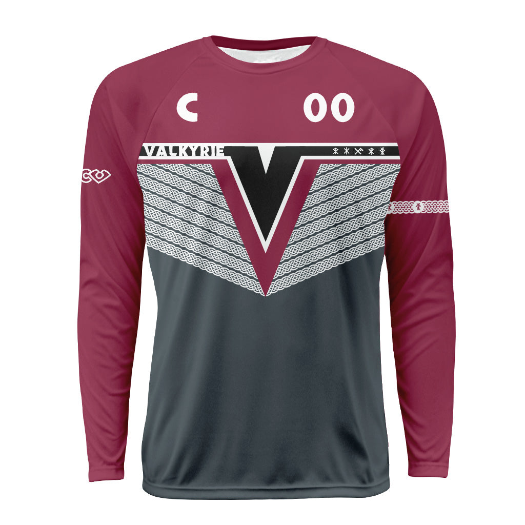 Valkyrie Dodgeball Burgundy Manches Longues