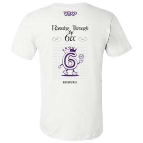 VC Ultimate Frisbee 6ixers Running Through The 6ix Soft Cotton White T-Shirt