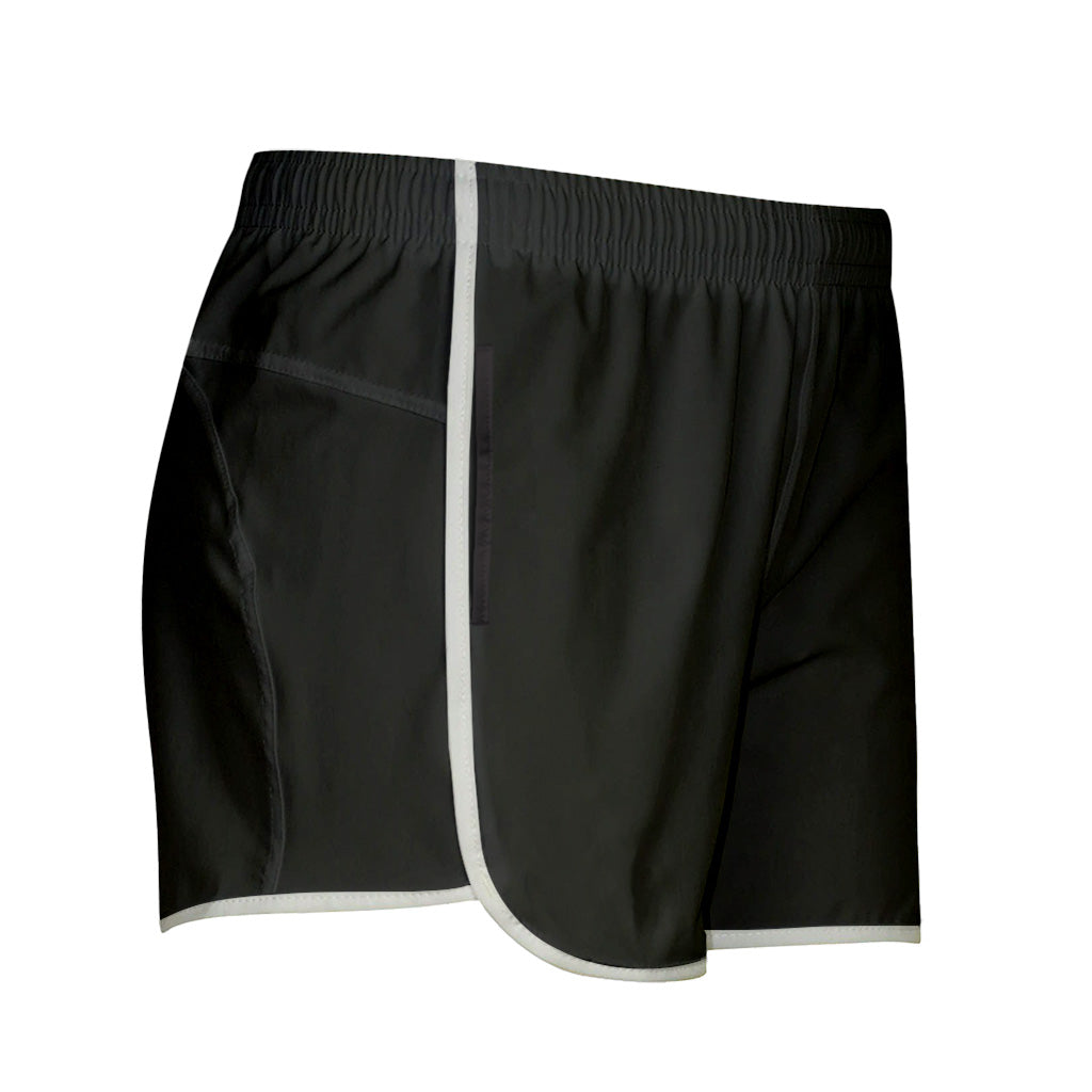 Black + White Shorty Shorts With Pockets