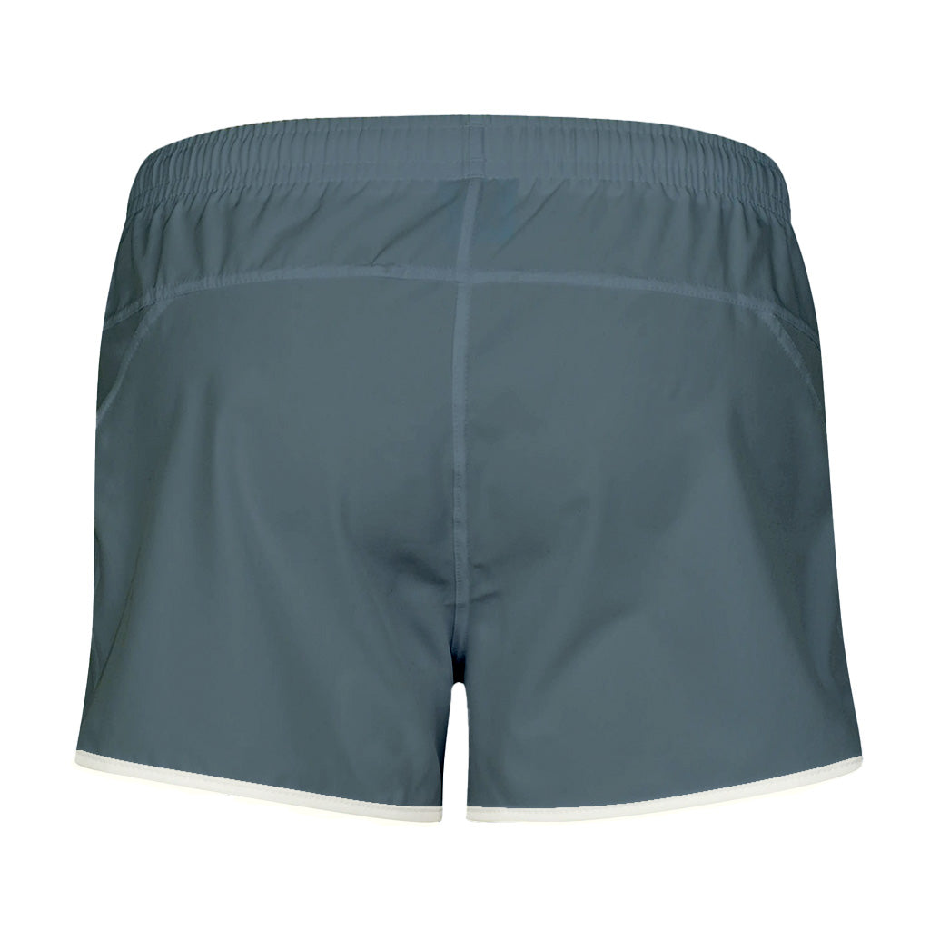 Charcoal + White Shorty Shorts With Pockets