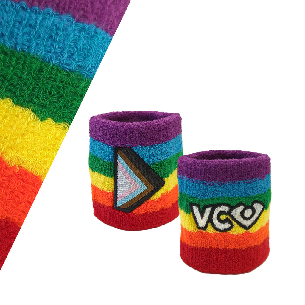 VC Ultimate Frisbee Colorful Rainbow Pride Striped Terrycloth Cotton Wristband