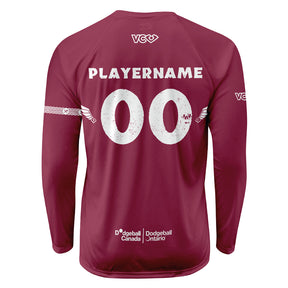 Valkyrie Dodgeball Burgundy Long Sleeve